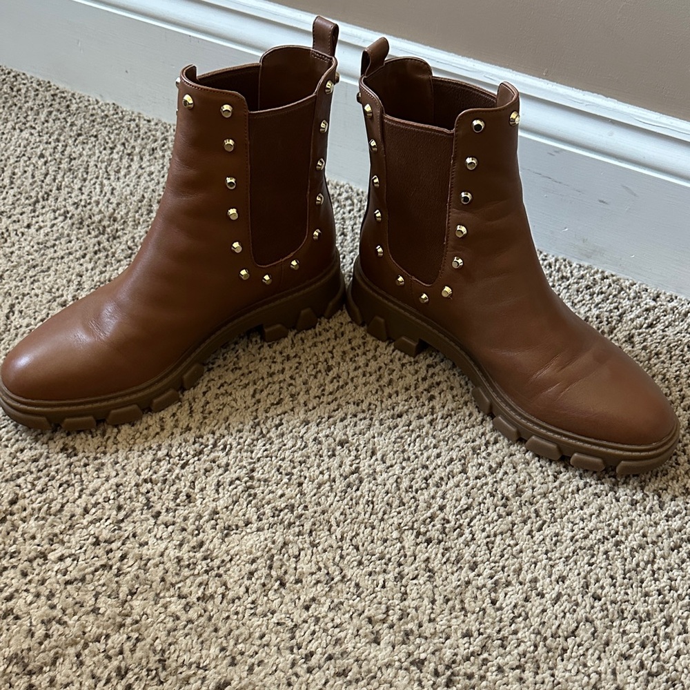 Michael Kors Brown Studded Ankle Boots